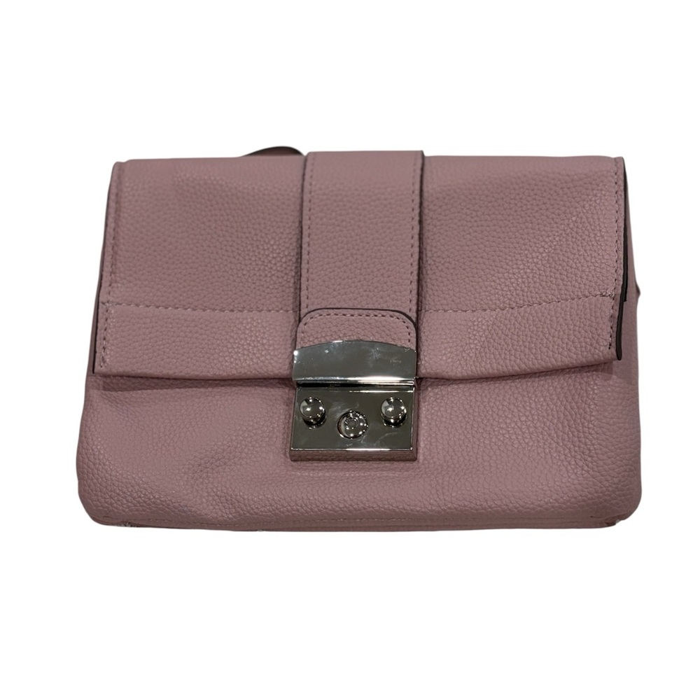 Tahari Pink Leather Wristlet with Silver Clasp